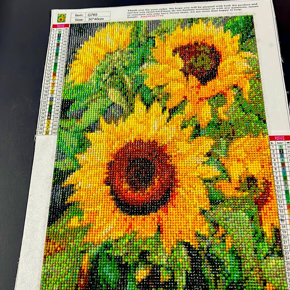 Sunflower rhinestone art